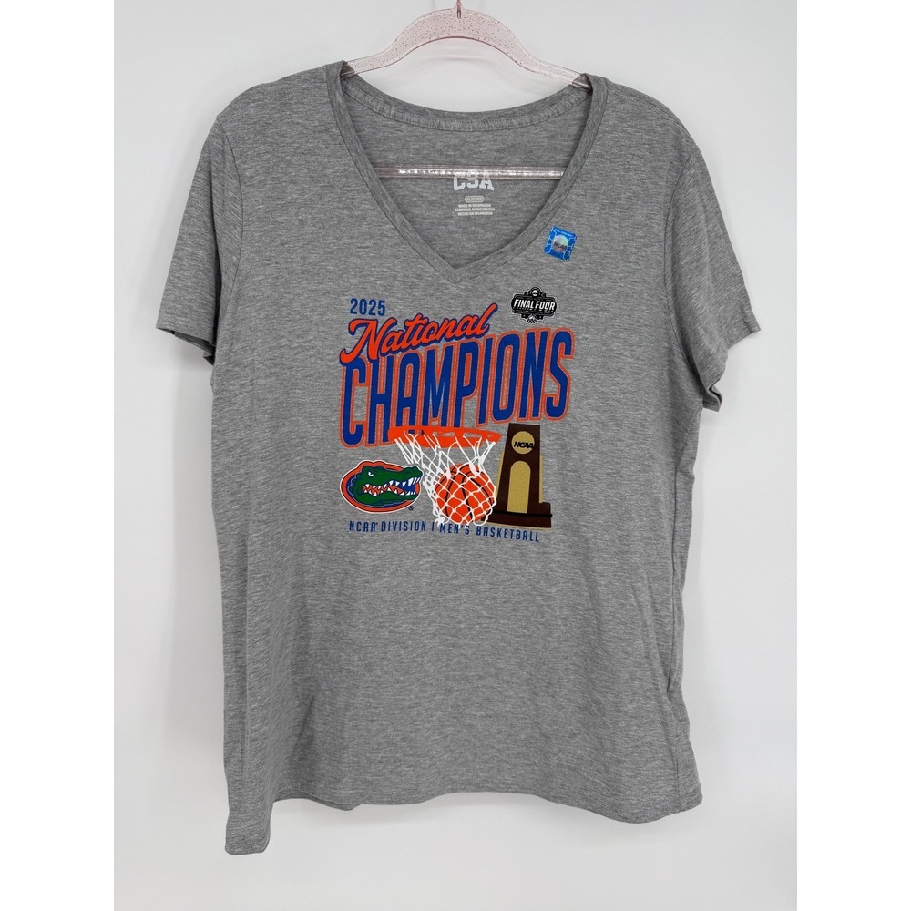 University of Florida NCAA 2025 National Champions T-Shirt Womens Sz XL Gray